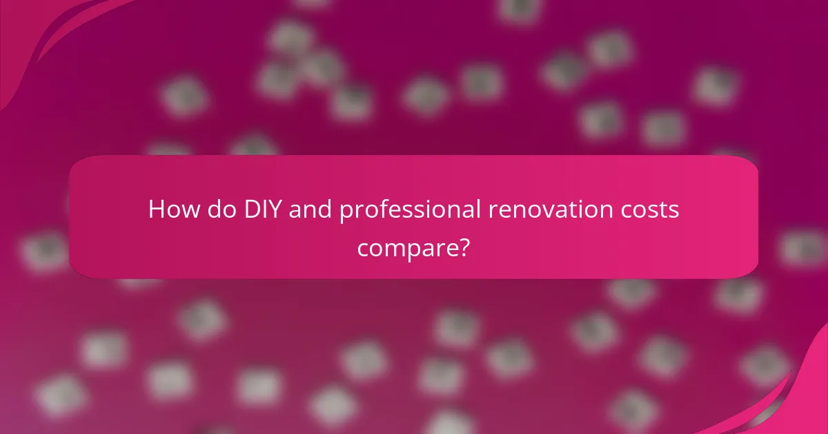 How do DIY and professional renovation costs compare?